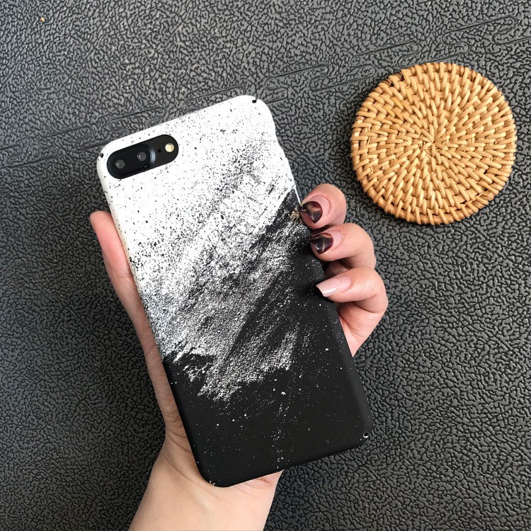 Ốp lưng điện thoại nhựa cứng iPhone X XS XR XSMAX 11PRO 11PROMAX hình cát trắng đen