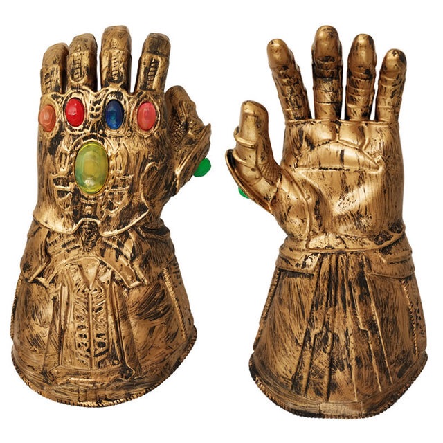 Găng Tay Thanos &amp; Iron Man Infinity War Endgame Nhựa Dẻo Có Đèn Thích hợp tay trẻ em