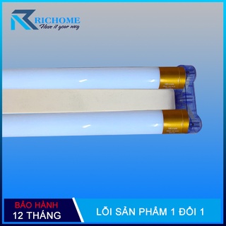 Combo 2 đèn led tuýp thủy tinh 1.2 mét 30w ánh sáng trắng + 1 bộ máng đèn led đôi 1,2 mét cao cấp