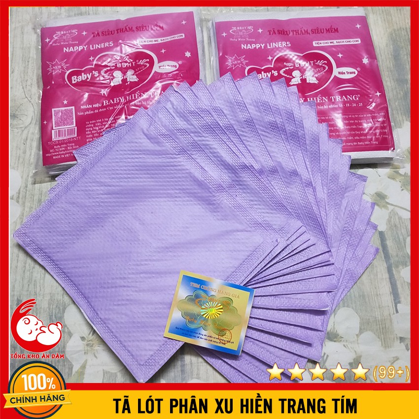 Bịch Miếng Lót Giấy Phân Xu Sơ Sinh Hiền Trang Màu TÍM - BTT00025