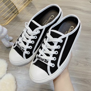 Giày sục da dior đen nữ độn đế giày sục nữ mẫu mới
