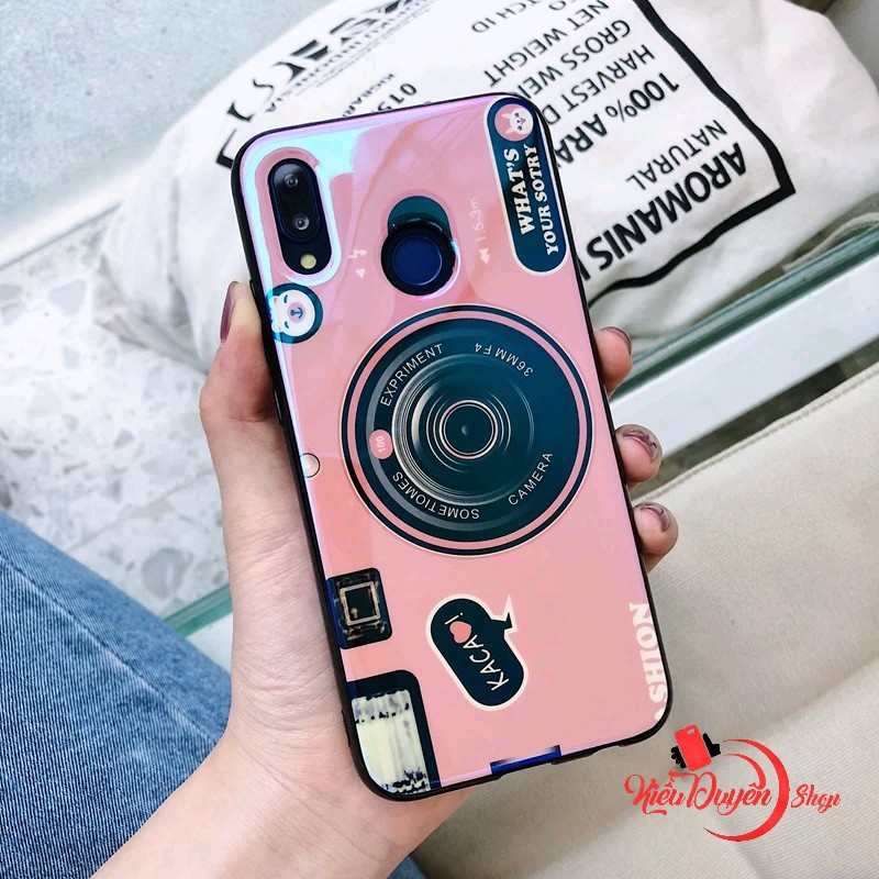 Ốp lưng họa tiết máy ảnh Huawei Nova 2i,P30 Lite,P30 Pro,P30,Y9 2019,Y7 Pro 2019 tặng kèm giá đỡ và dây đeo