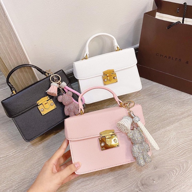 Túi hộp 3 ngăn form vuông khoá nhọn