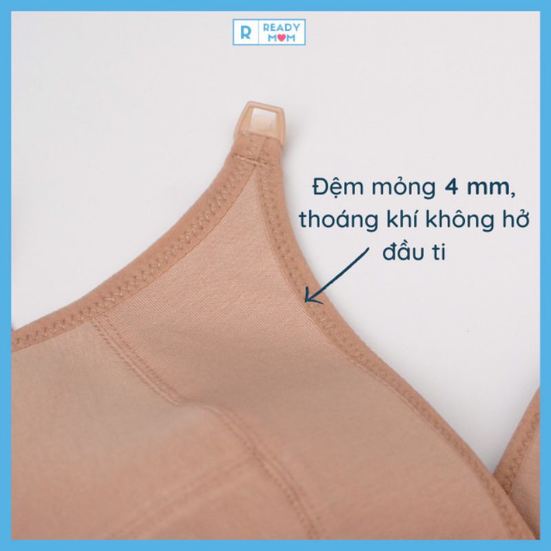 THANH LÝ| Áo Lót Bầu | Áo Ngực Cho Con Bú Cổ Tim| Hàng Việt Nam| Cotton siêu mềm|  Màu da | Không Gọng|RM01 ReadyMo