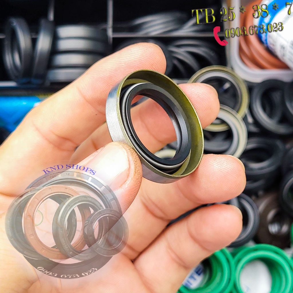Phớt dầu SOG TB 25*38*7, Phớt lò xo chặn nhớt trục phụ tùng xe máy, Ô tô và máy sản xuất gạch men công nghiệp| KND Shops