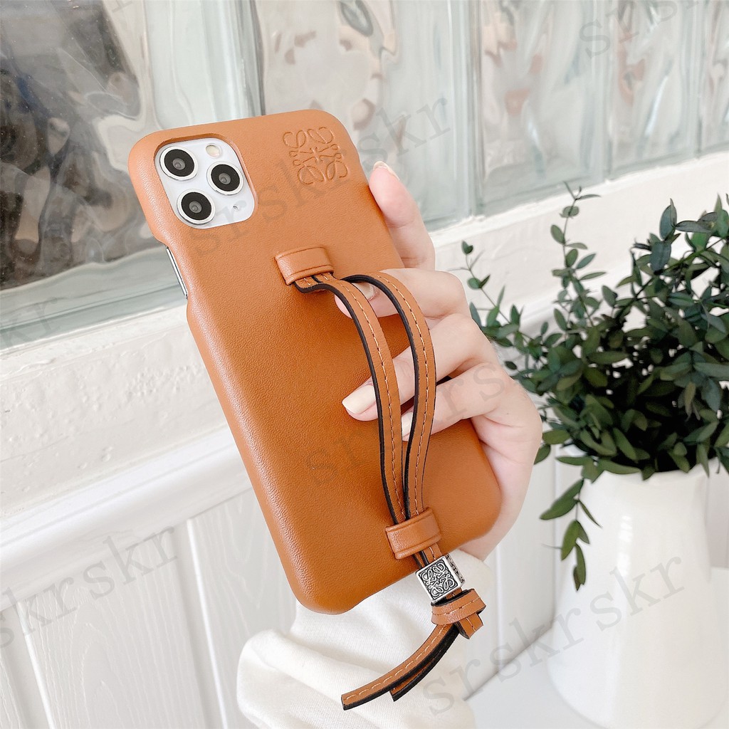 Thời Trang Ốp Điện Thoại Da Chống Sốc Có Dây Đeo Tay Cho iphone 15 14 pro max 11 12 apple 13