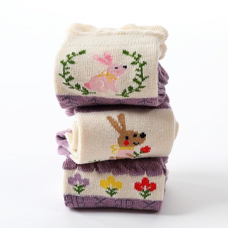 Set 5 đôi vớ tất cho bé, chất cotton mềm mịn, ấm áp