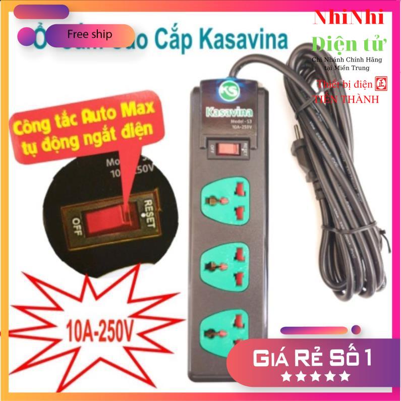 [CÔNG SUẤT LỚN] Ổ cắm điện chịu tải  kasavina  2500w có cầu chì tự ngắt - Hàng Viêt Nam công nghệ nhật Bản_nhinhidientu