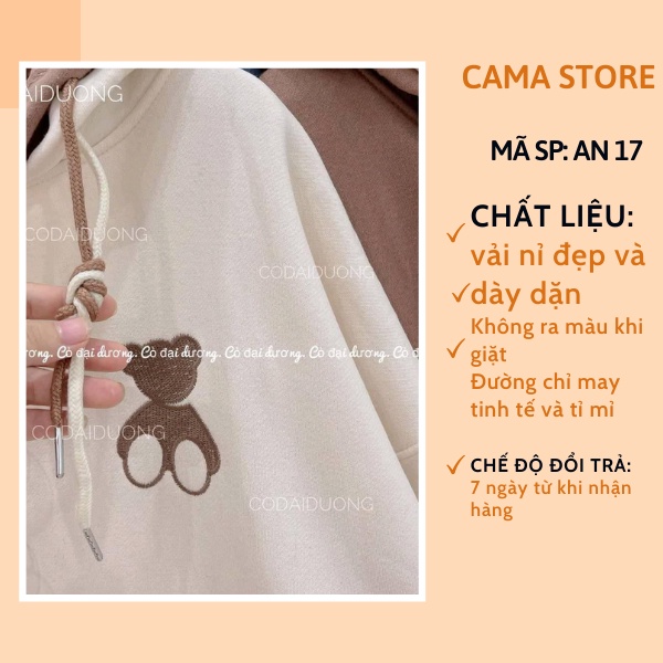 Áo Khoác Nỉ Hoodie Nữ Unisex CaMa Store CaMa Store AN17 | BigBuy360 - bigbuy360.vn