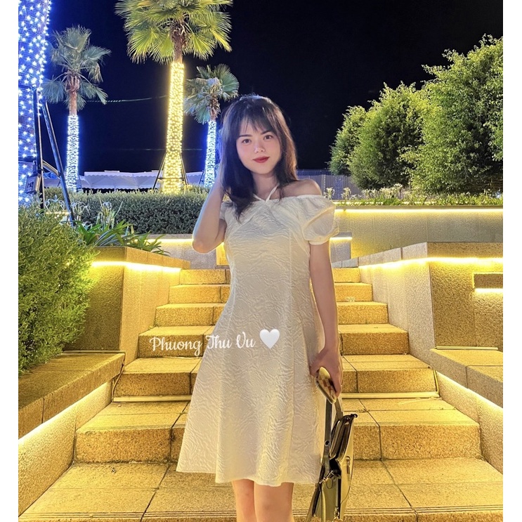 Váy đầm thiết kế hoa nổi nữ tính, váy mặc 2 kiểu đi đám cưới dự tiệc đi chơi siêu xinh (ảnh thật)