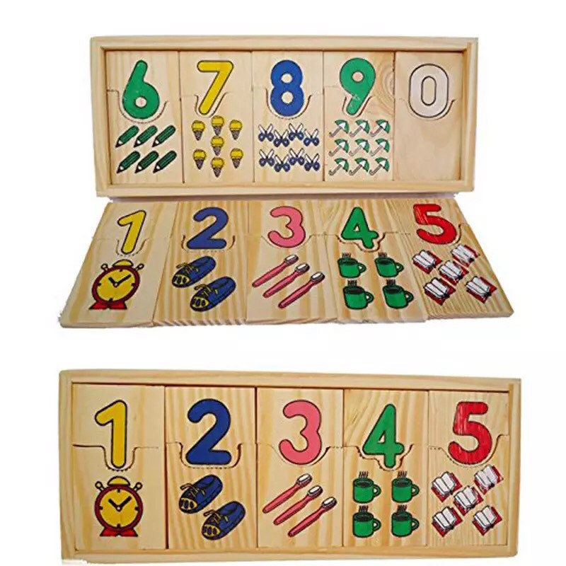 Thẻ Ghép Số 1 Đến 10 Học Đếm Bằng Gỗ Tặng Kèm Bộ 40 Flashcard Học Chữ