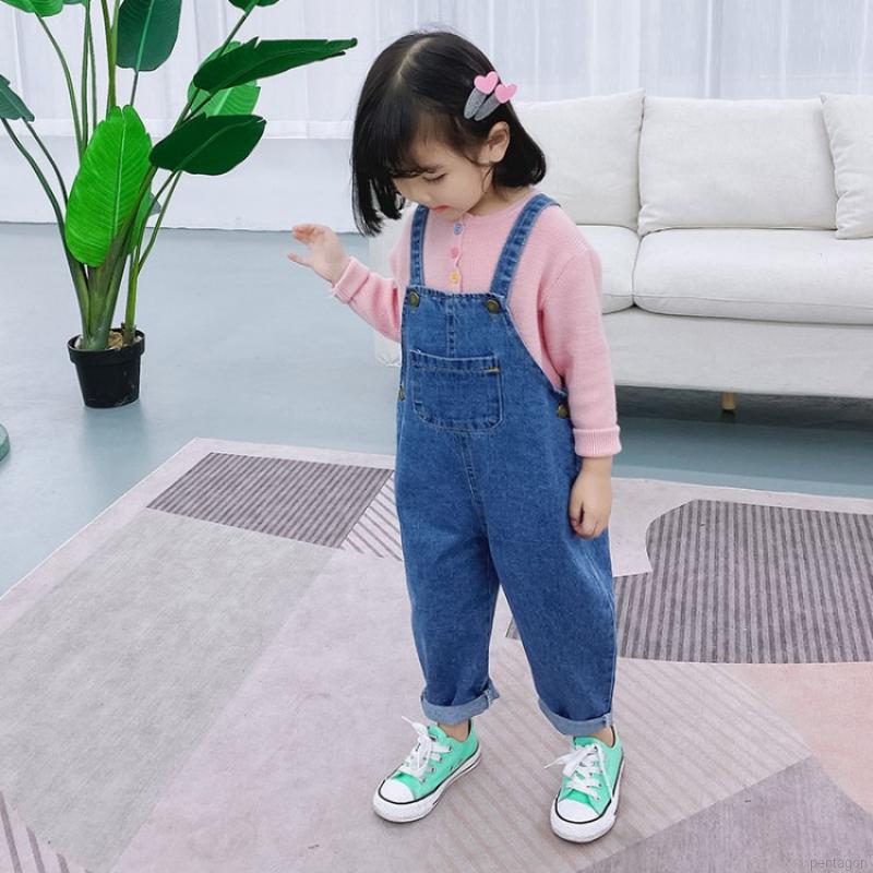 Quần Yếm Denim Cho Bé Gái