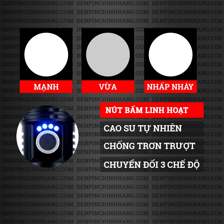 Đèn pin siêu sáng P70 cao cấp có zoom