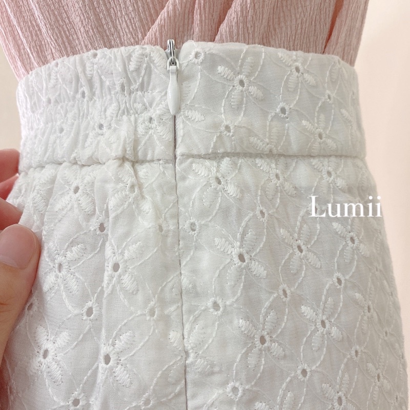 Chân váy ren đuôi cá chun sau khoá sườn Quảng Châu - Lumii