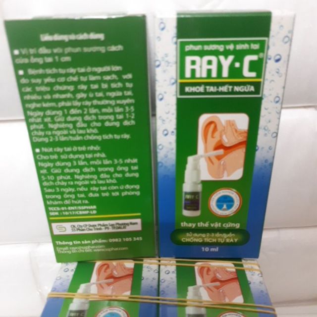 Dụng cụ vệ sinh tai Ray -c: khỏe tai- hết ngứa ( 10ml)