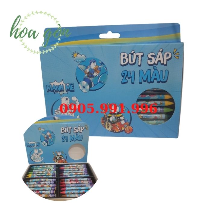 Hộp tô màu - hộp bút sáp màu 24 cây
