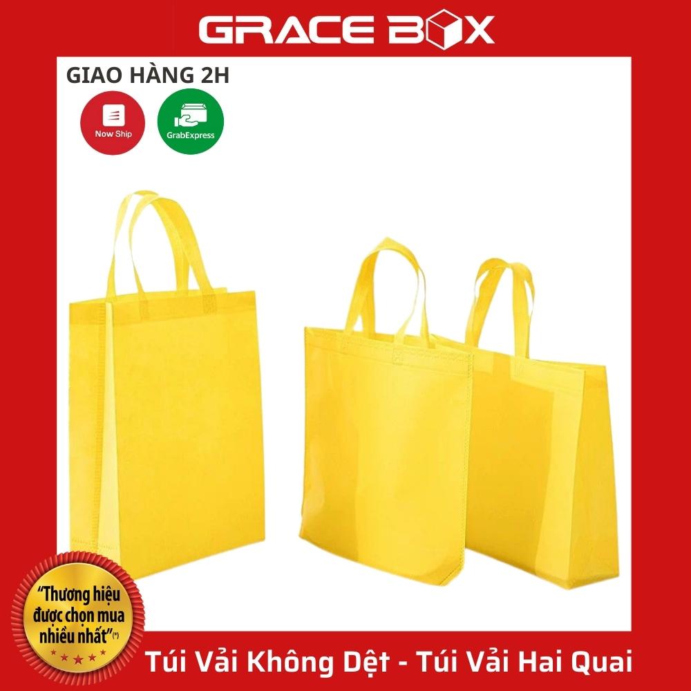 {Giá Sỉ} Túi Vải Không Dệt - Màu Vàng - Túi Vải Bảo Vệ Môi Trường - Túi Vải Hai Quai - Siêu Thị Bao Bì Grace Box