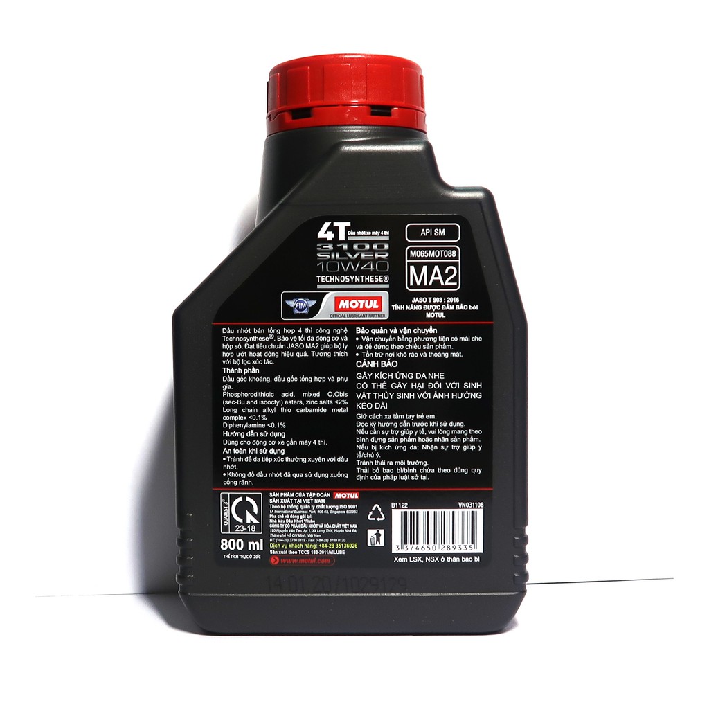 Nhớt Motul 3100 Silver 0.8L Cho Xe Số Và Côn Tay Thể Thao