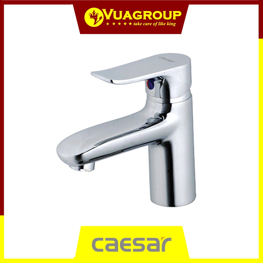 Bộ vòi lavabo nóng lạnh đồng mạ crom caesar B490CU dùng cho chậu 1 lỗ tặng kèm bộ xả