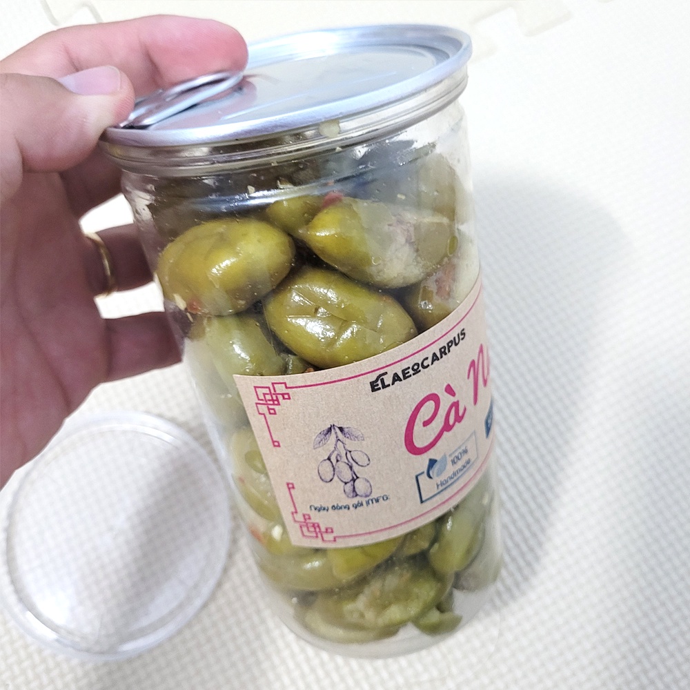 Hộp 400gr cà na đập dập mắm muối ớt tây ninh đủ vị chua cay ngọt chát giòn không chất bảo quản