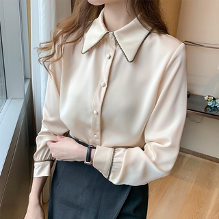 Áo Sơ Mi Nữ Tay Dài Phong Cách Hàn Quốc Thanh Lịch