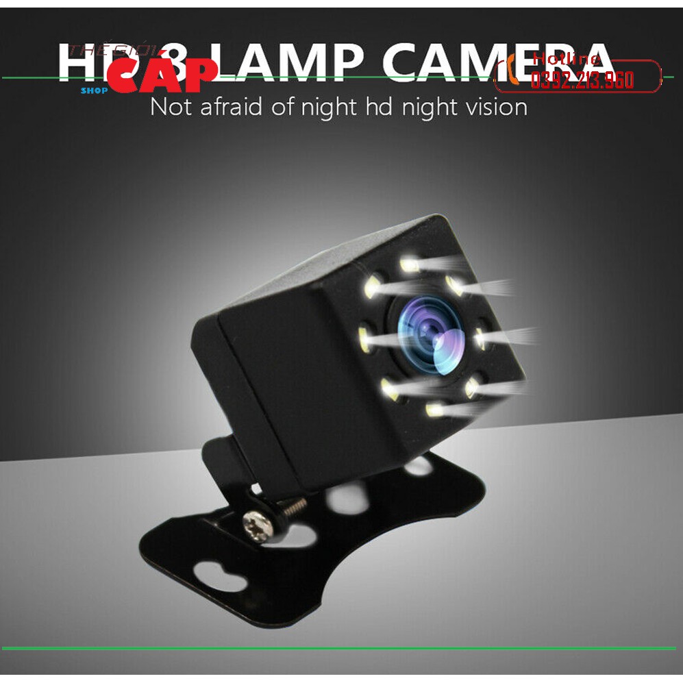 Camera Lùi Dành Cho Ô Tô Chống Nước 8 LED Vuông