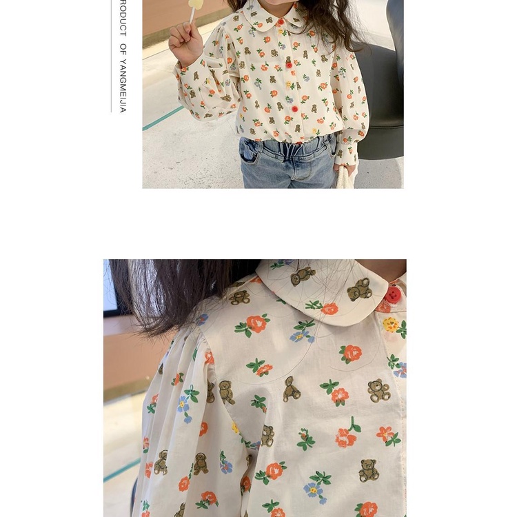 [Babycat] Hàng Có Sẵn Áo Sơ Mi Cotton Nguyên Chất Cổ Búp Bê Phong Cách Nhật Bản Thời Trang Mùa Xuân Mới Cho Bé Gái