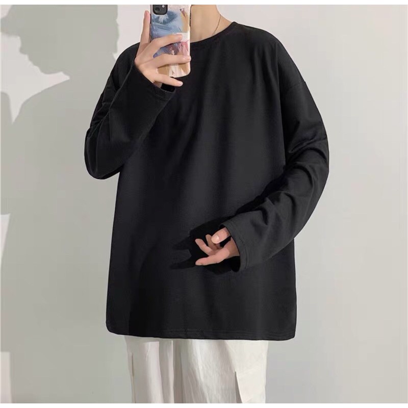 Áo Thun Tay Dài Trơn Form Rộng Basic Long Tee Nam Nữ Unisex