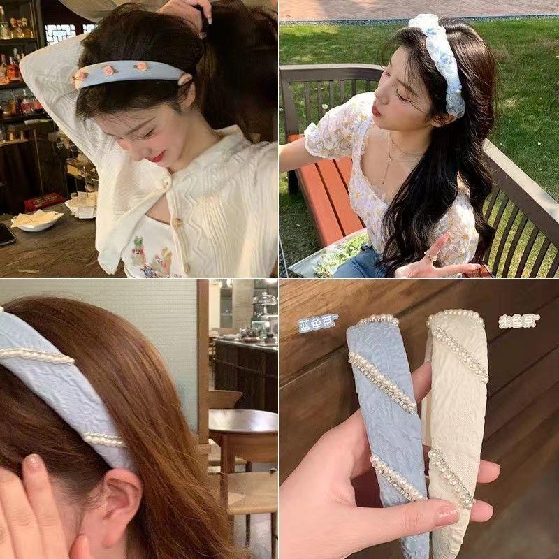 Băng Đô Cài Tóc Đính Ngọc Trai Xinh Xắn Thời Trang Dành Cho Nữ