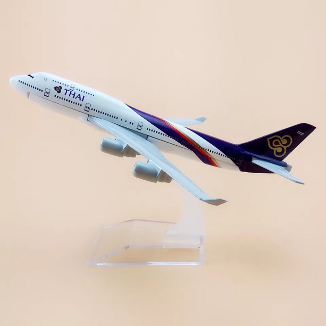 [ishop268] Mô Hình Máy Bay 16cm Boeing B747 THAI AIR QUÀ TẶNG - Mua hàng an tâm