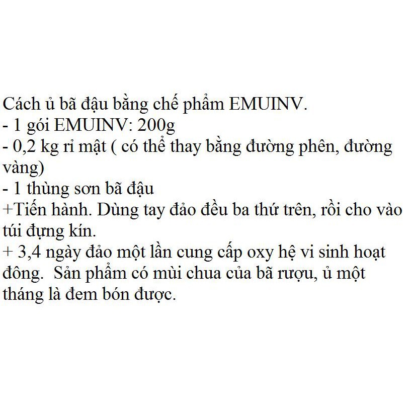 Bán Men vi sinh EMUNIV hàng nhập, phân phối trong nước bởi thietbinhavuon.