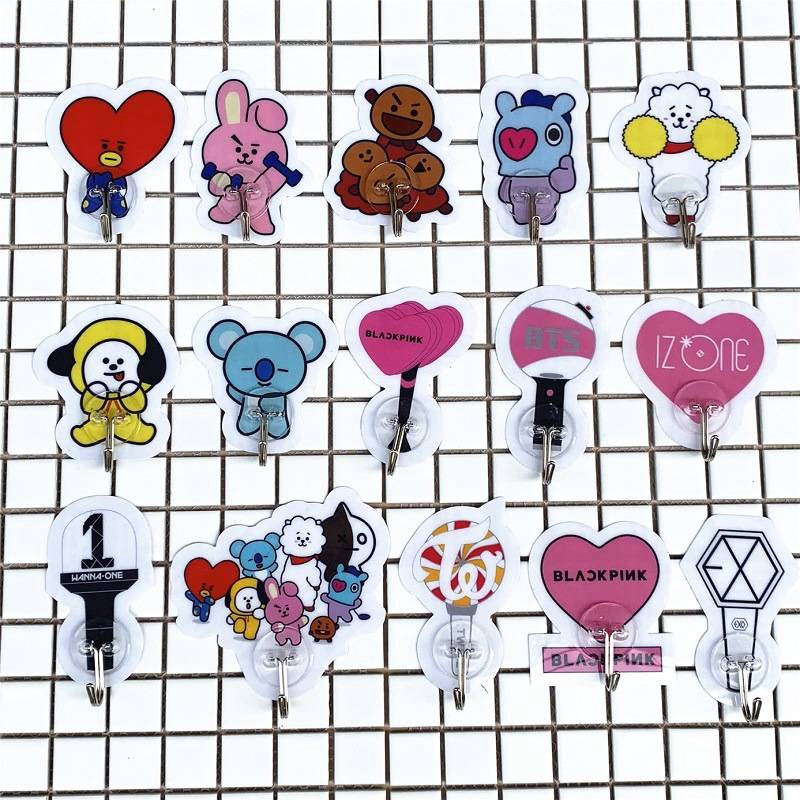 BT21 Móc Treo Đồ Dán Tường Siêu Dính Siêu Chịu Lực BTS