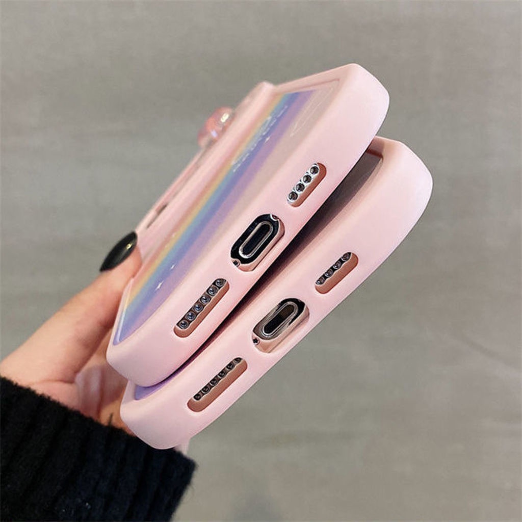 Ốp Điện Thoại Hình Mặt Cười Cầu Vồng Cho iphone 12 13 11 Pro Max X Xs Max Xr Fhf6