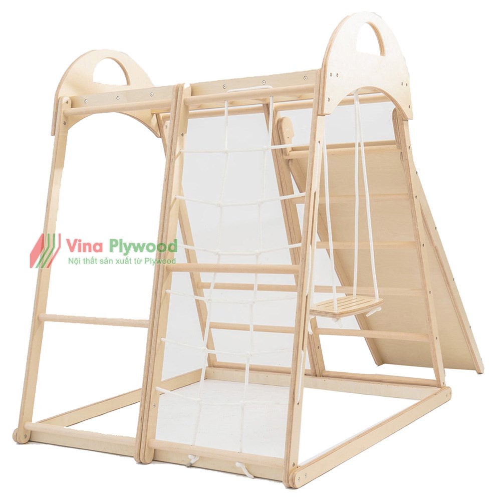 Nhà chơi leo núi bằng gỗ Plywood, nhà vận động tập thể dục cho bé