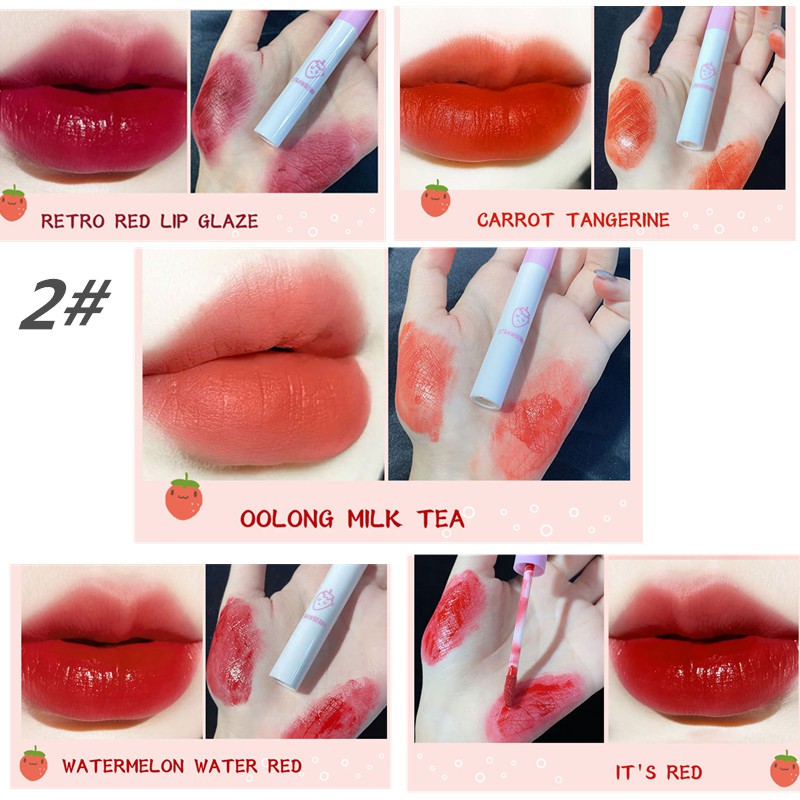 Beauty KTE Lips Makeup 5 in 1 Cute Lip Glaze Set Velvet Matte Moisturizing Lip Tint Lip Gloss Kit Liquid Lipstick