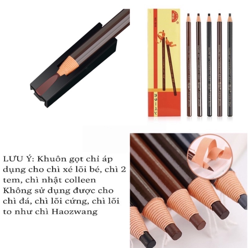 Khuôn gọt chì 2in1 dùng trong phun xăm, make up chuyên nghiệp khuôn gọt chì cực bén, gọt chì xé siêu mảnh