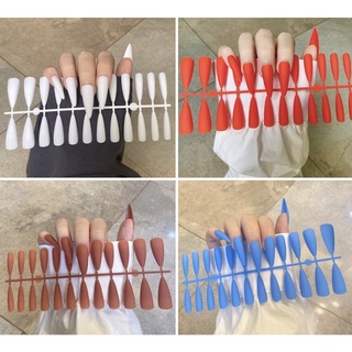 Bộ 24 móng tay sơn nhám fom nhọn dài+