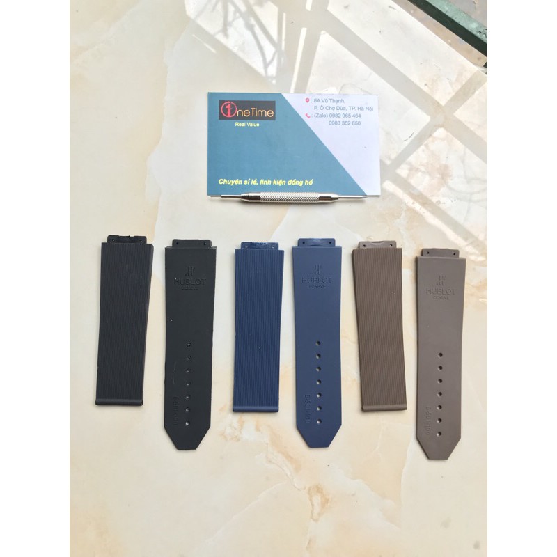Dây đồng hồ Hublot cao su Nam, case 42, size 19-25-22, 3 màu (Tặng tovit thay)