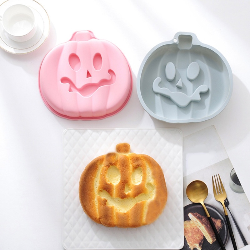 Khuôn Silicone Làm Bánh Hình Quả Bí Ngô Phong Cách Halloween