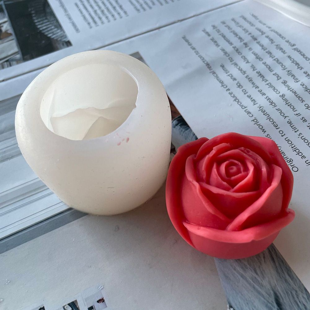 Khuôn silicone làm xà phòng/nến thơm hình hoa hồng 3D DIY