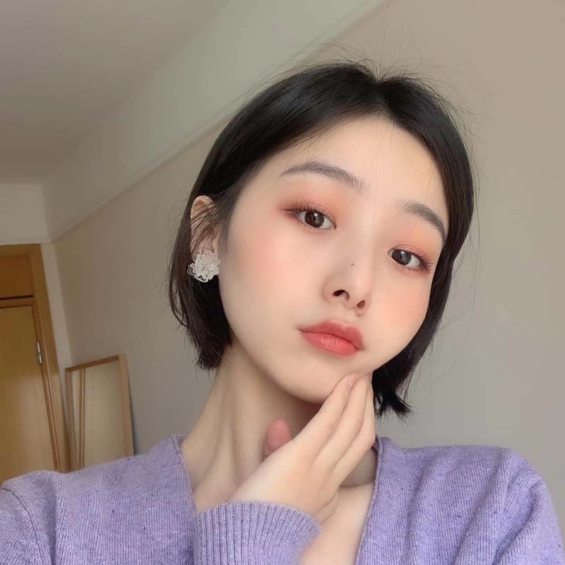 ✨✨Đôi bông tai hình hoa 3D trong suốt phong cách Hàn Quốc thời trang cho nữ