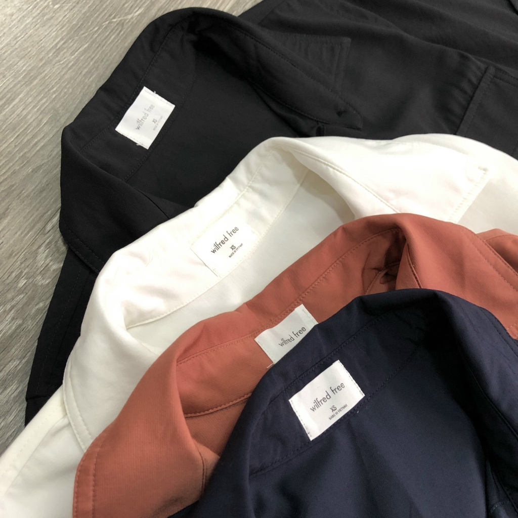 Áo sơ mi WI//FRED túi hộp lai bầu 4M