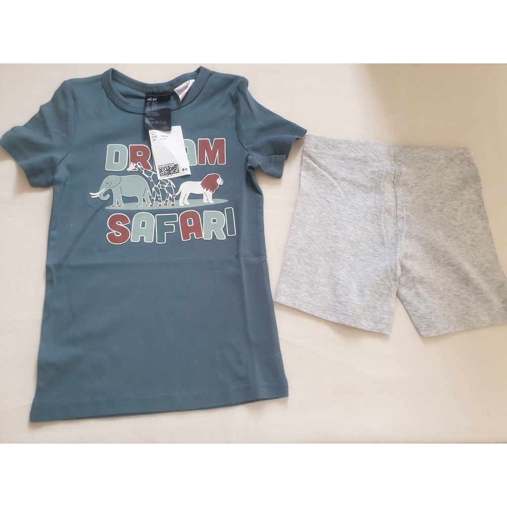 Giá gốc 50$ Set 3 Bộ Đồ Đùi Thun Cotton Bé Trai Tay Ngắn Cổ Tròn Co Giãn Thấm Hút 4 6 8 10 years F167