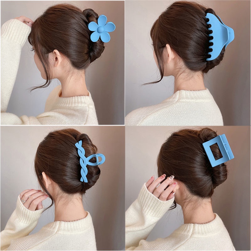 Kẹp Tóc Nữ Màu Xanh Dương Nhám Thời Trang