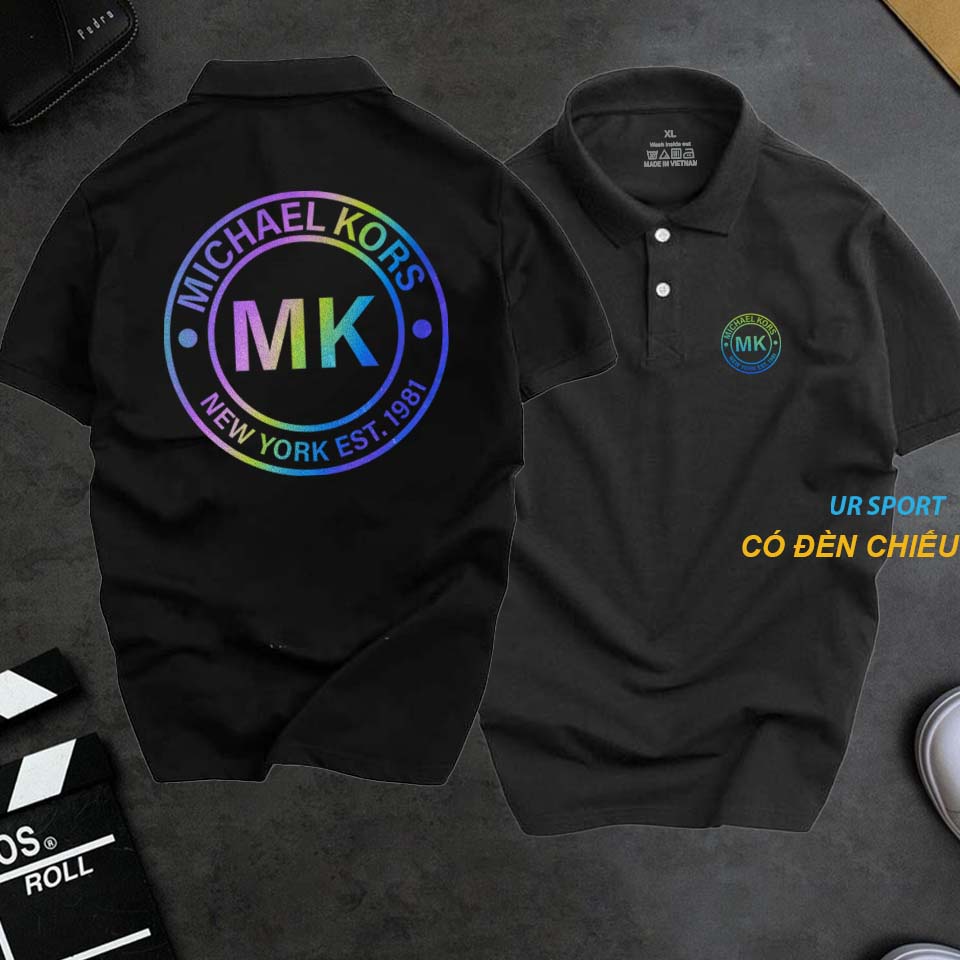 Áo Polo Nam cổ bẻ MK phản quang 7 màu cá tính, chất vải poly mịn phong cách trẻ trung chuẩn form