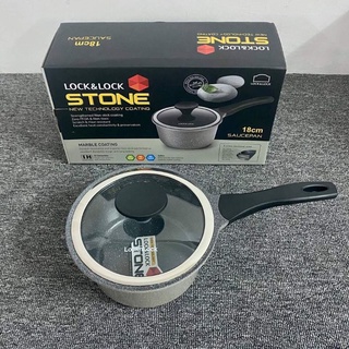 Quánh đá 18cm Lock&lock Stone đáy 5 lớp - nắp kính