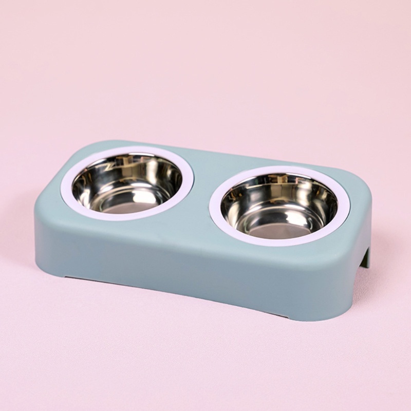 Youyo Bát Đựng Thức Ăn Cho Thú Cưng 2 Trong 1 Bằng Thép Không Gỉ Màu Xanh Lá / Hồng / Xanh Dương Có Thể Tháo Rời