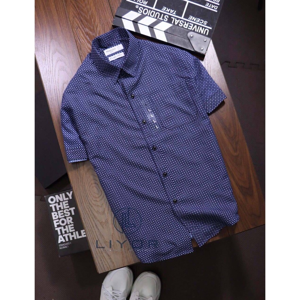 Áo sơ mi (HỖ TRỢ ĐỔI SIZE) nam ngắn tay có túi cao cấp họa tiết chấm bi đơn giản - Liyor - ASMN006 | BigBuy360 - bigbuy360.vn