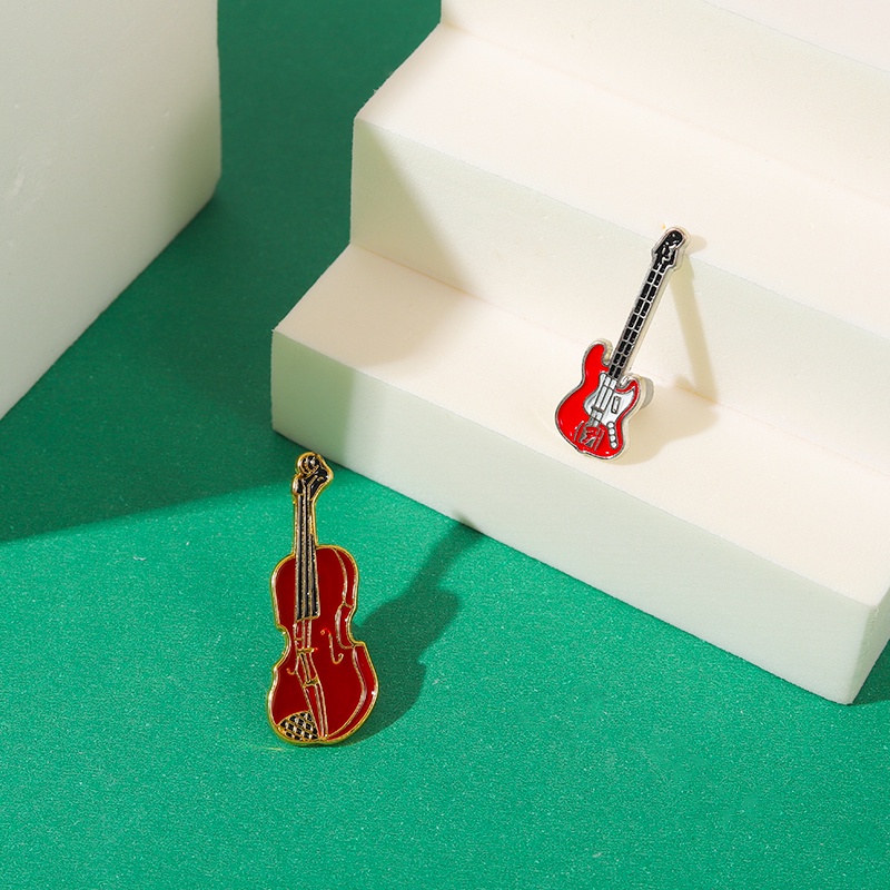 Ghim Cài Áo Hình Đàn Guitar/Violin 4 Kiểu Dáng Thời Trang