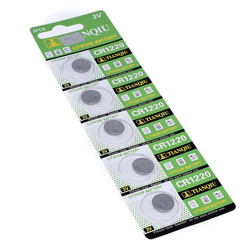 Pin cúc áo CR1220 TIAN QIU, pin cúc áo 3V dùng cho máy tính bỏ túi, nhiệt kế hồng ngoại đồng hồ điện tử